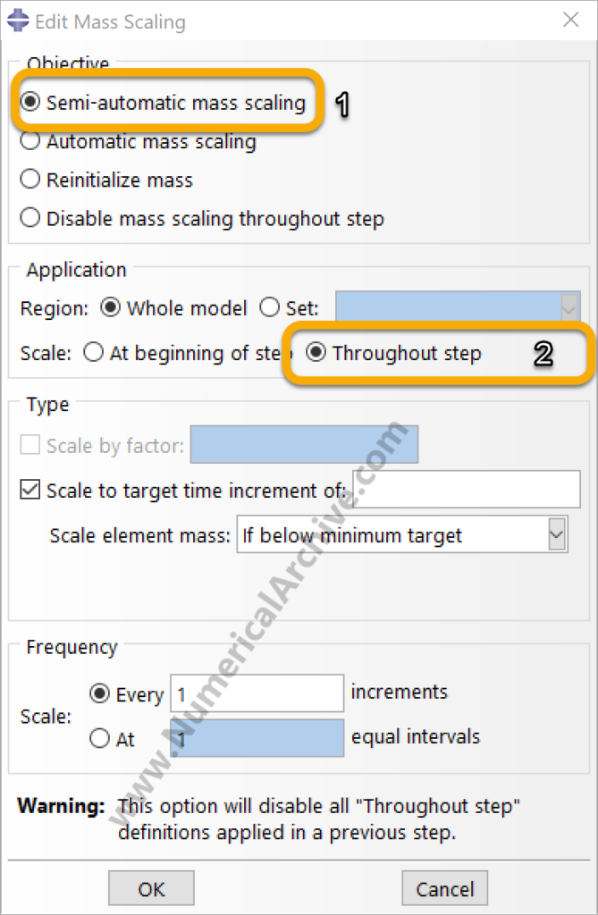 Variable mass scaling throughout an Abaqus Explicit step