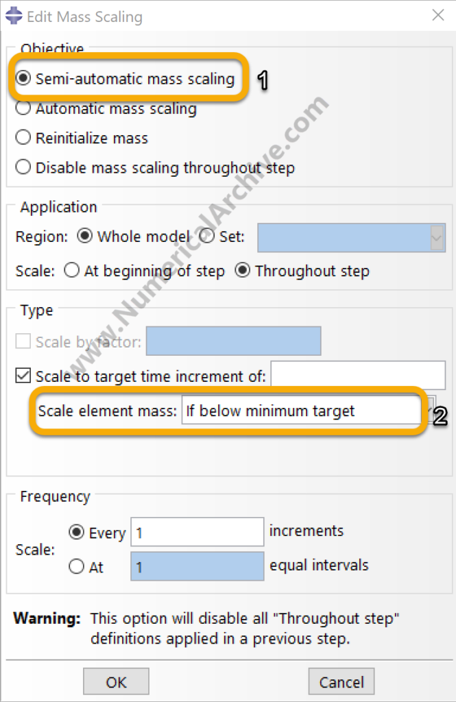 Uniform mass scaling to a target stable time increment in Abaqus