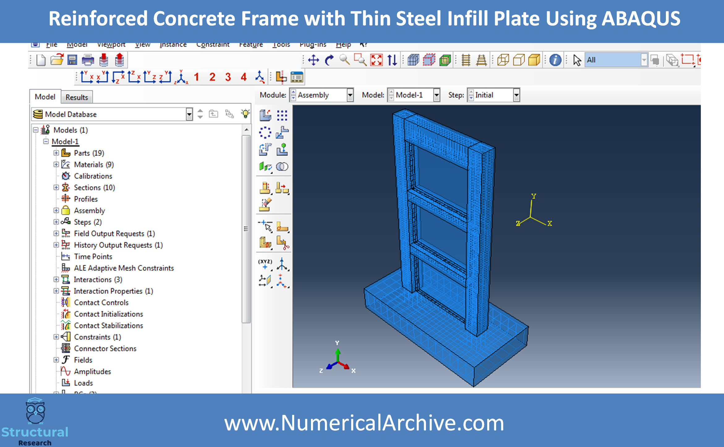 Reinforced Concrete Frame with Thin Steel Infill Plate — ABAQUS Model thumbnail 2