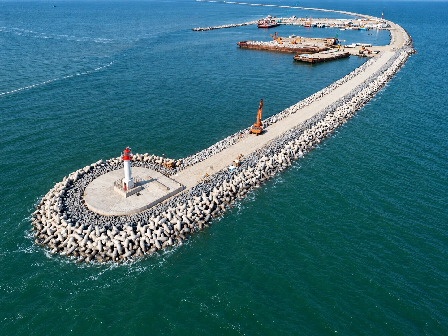 Layered rubble-mound breakwater representation and finite-element mesh