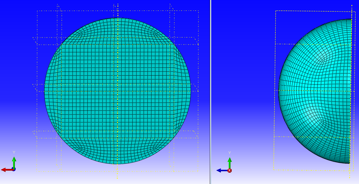 Local mesh refinement near a blast-loaded region in Abaqus